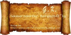 Gaunersdorfer Keresztély névjegykártya